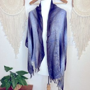 Unbranded blue striped ombré scarf